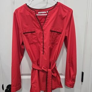 Bright Red Blouse- Shein